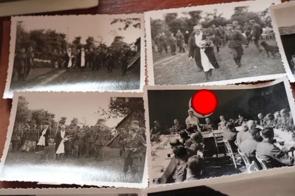 14 alte Fotos - Besuch DRK-Schwestern bei Einheit - Feier 1943